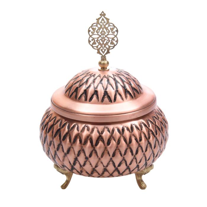 Nusnus Copper Staple Footed Sugar Bowl Rose Gold No 3 NS-05097