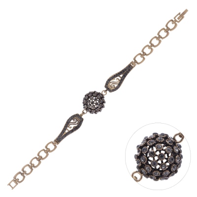 nusnus - Nusnus Bronze Tumbled Bracelet Dome Model Zircon Stone