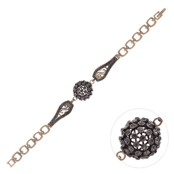 Nusnus Bronze Tumbled Bracelet Dome Model Zircon Stone