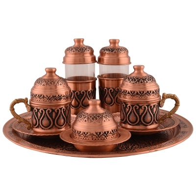 Nusnus Copper Boxed Cup Set And Coffee Side Water Glass - Thumbnail