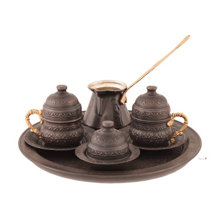 Nusnus Copper Coffee Pot and Boxed Cup Set