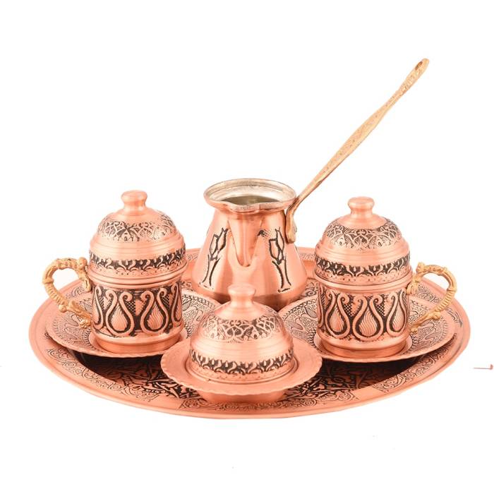 Nusnus Copper Coffee Pot and Boxed Cup Set