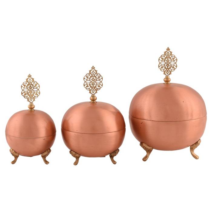 Nusnus Copper Footed Ball Sugar Bowl Set of 3