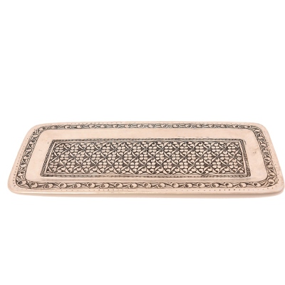 nusnus - Nusnus Daisy Patterned Copper Rectangle Tin Tray Handmade