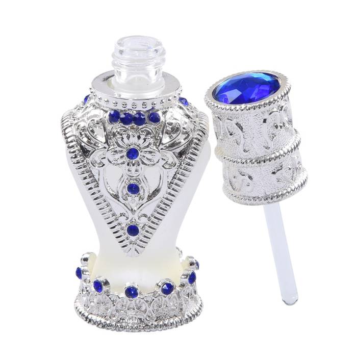 Nusnus Refillable Blue Stone Essence Bottle Silver 3 ml AB90