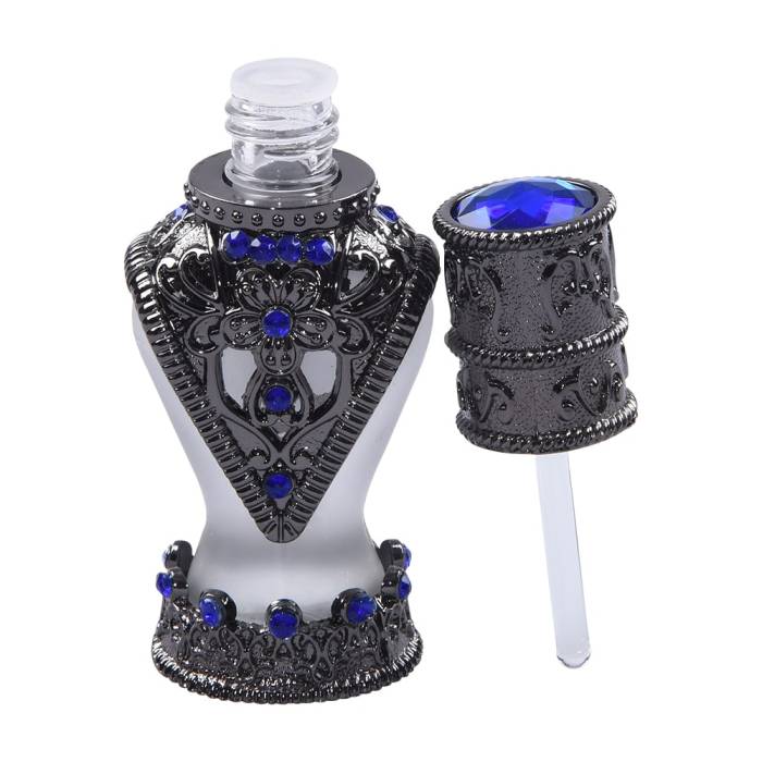 Nusnus Refillable Blue Stone Essence Bottle Black 3 ml AB90 - 2