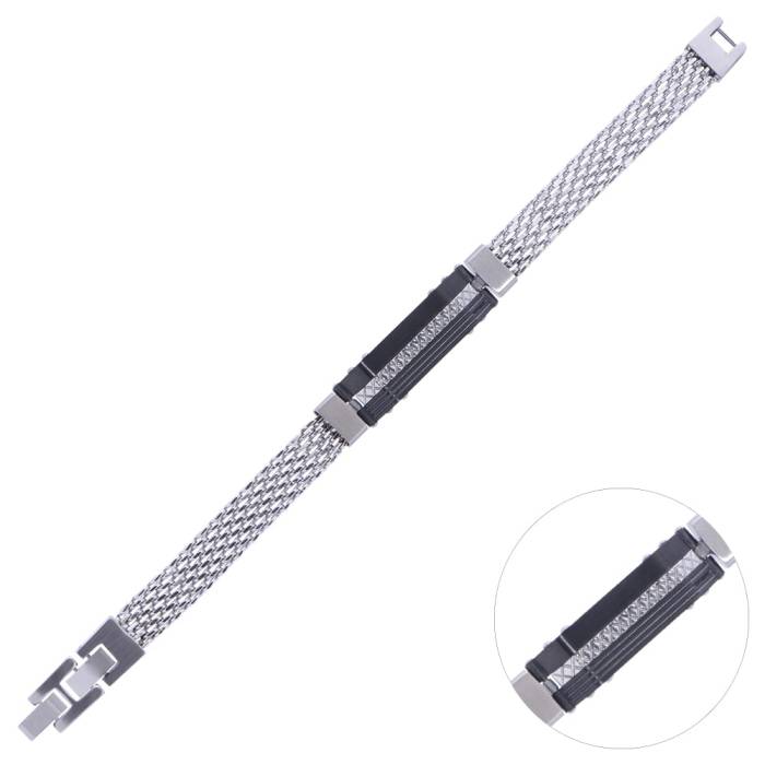 Nusnus Men's Steel Bracelet CB 5004 Silver-Black
