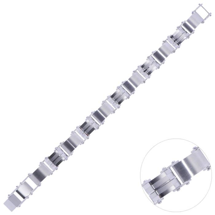 Nusnus Men's Steel Bracelet CB 5005 Silver Colour
