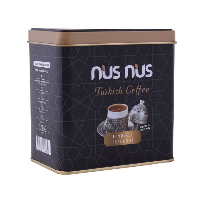 Nusnus Fındıklı Türk Kahvesi 250 Gr Metal Kutu