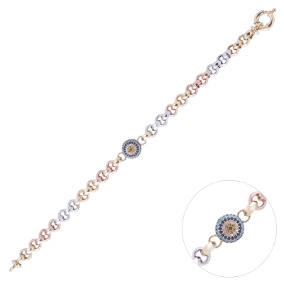 nusnus - Nusnus Silver Bracelet Evil Eye Beads 11.2 gr