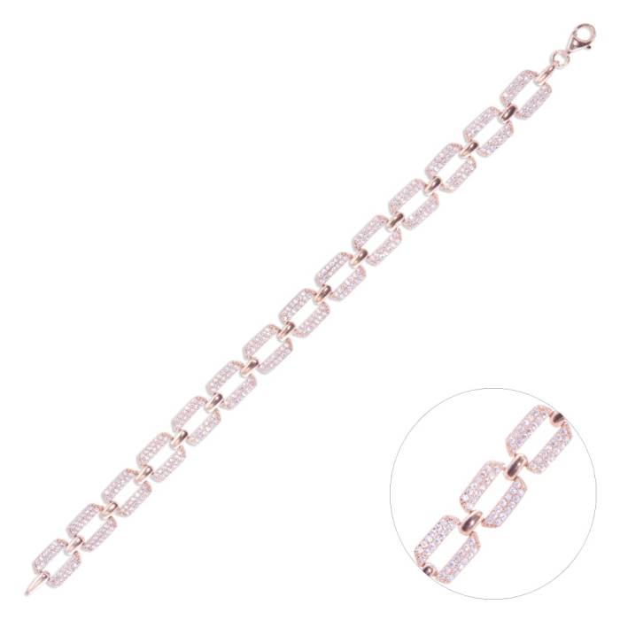 Nusnus Silver Women Bracelet (ZRK 2160) Waterway Chain Model 13.3 gr Rose Gold