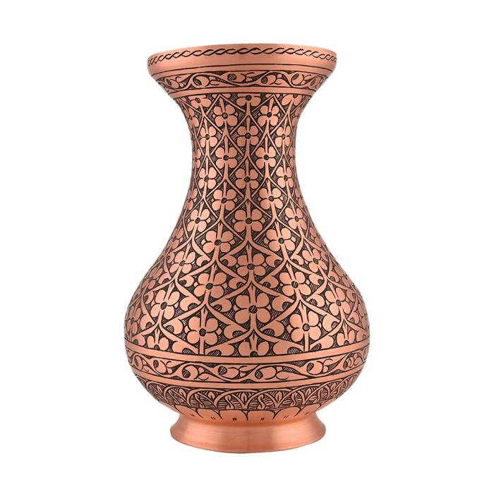 Nusnus Handmade Copper Daisy Motif Vase
