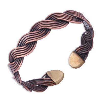 nusnus - Nusnus Dark Rose Gold Copper Curved Detailed Bracelet