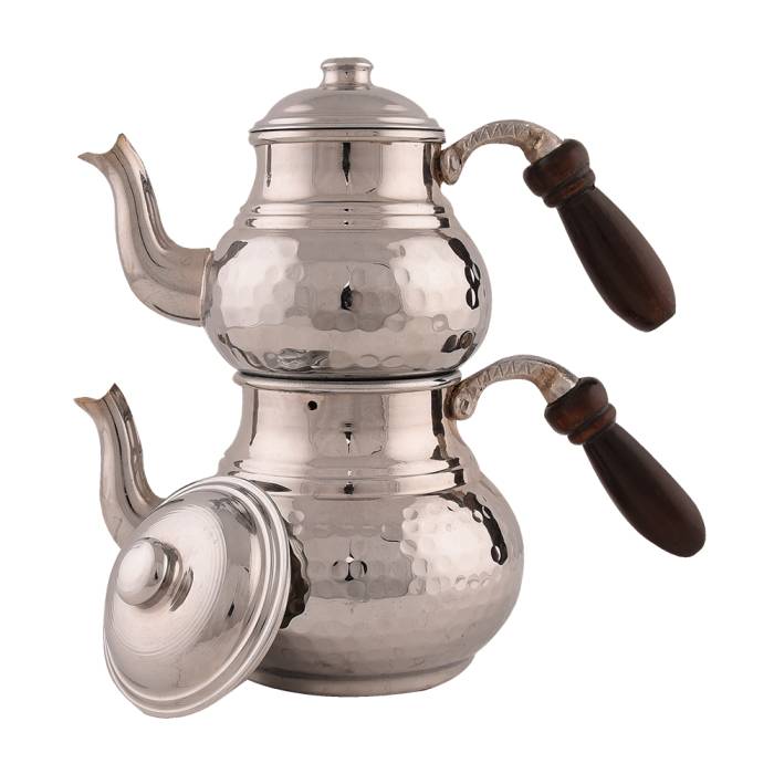 Nusnus Krom Çaydanlık Dövme Büyük Boy Gümüş Renk Bhn 159
