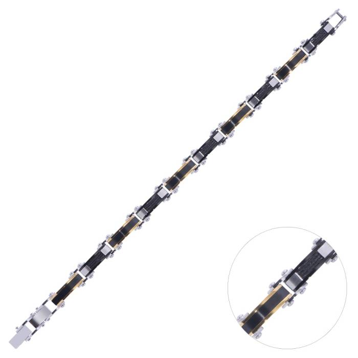 Nusnus Black Men's Steel Bracelet CB 5005