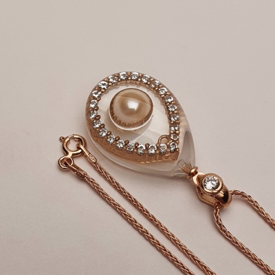 NusPearl012 Pearl & Mother of Pearl Necklace - Thumbnail