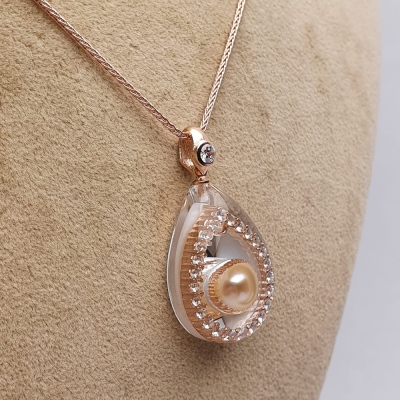 NusPearl012 Pearl & Mother of Pearl Necklace - Thumbnail