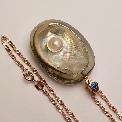 NusPearl031 (Pearl & Oyster Necklace) - Thumbnail