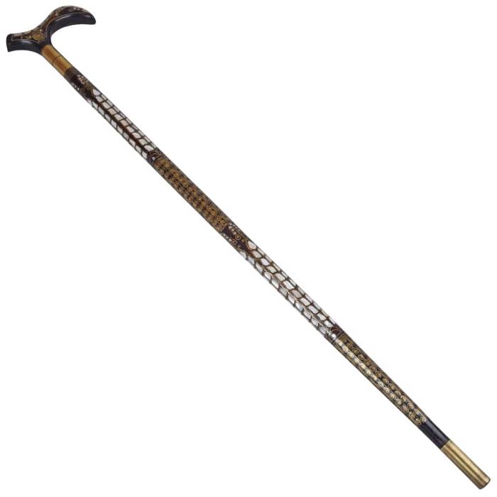 Özel Telkari ve Sedef İşlemeli Bıçaklı Baston No:4 - 1