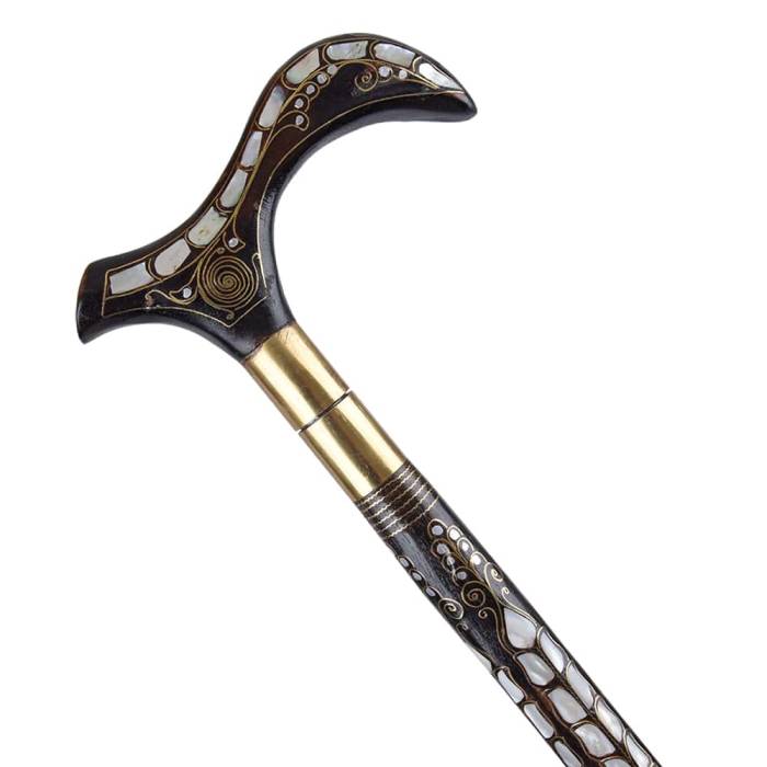 Özel Telkari ve Sedef İşlemeli Bıçaklı Baston No:4 - 2