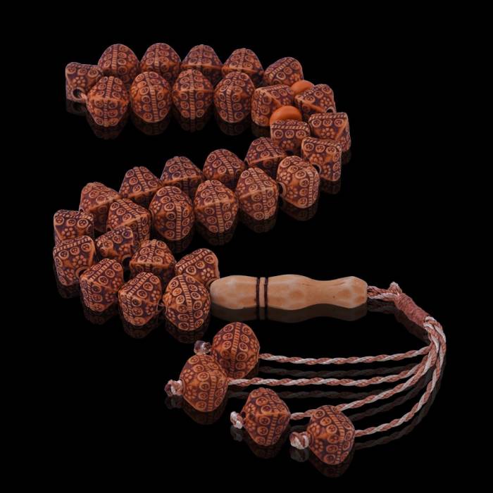 Patterned Rosary Brown