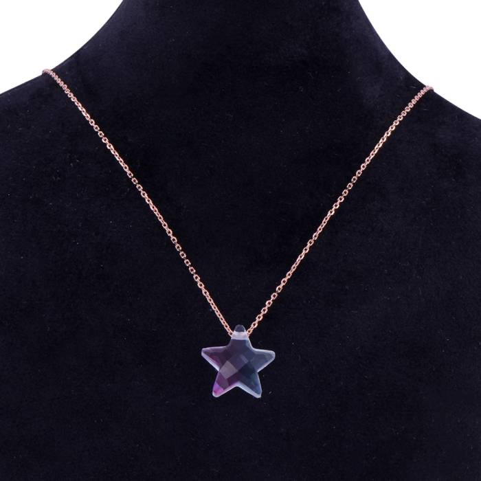 Pink Colour Transition Starry 925 Sterling Silver Necklace for Women