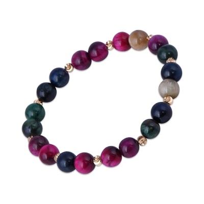 nusnus - Women's bracelet with coloured tiger's eye stones Dorica