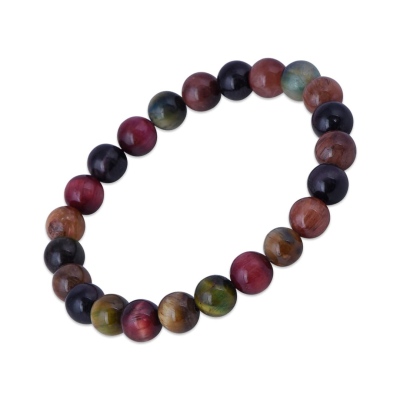 nusnus - Men's Bracelet with Colourful Tigerglass Stones