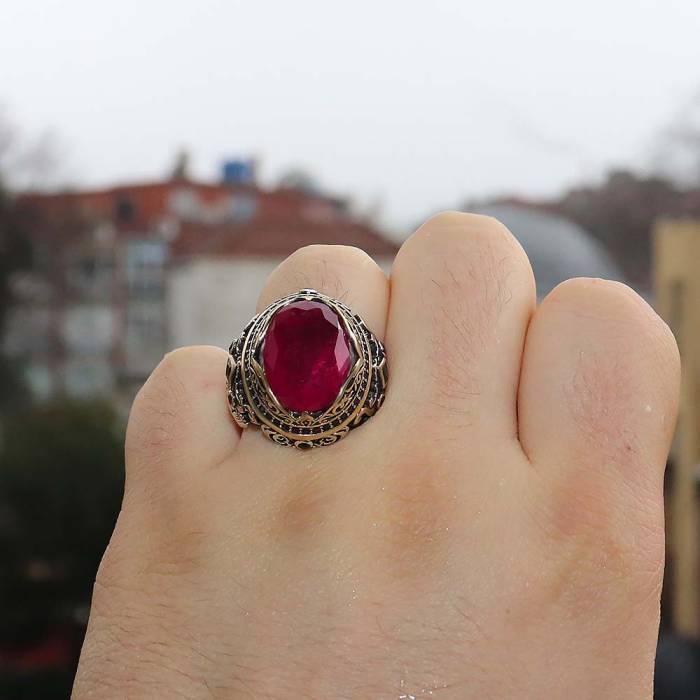 Semi Precious Natural Stone Sterling Silver Ring