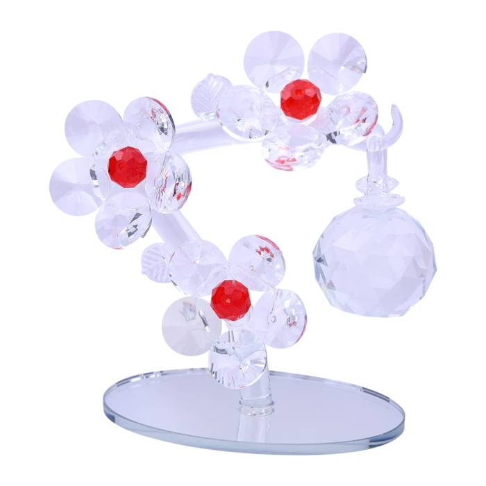 Seta Shine 3 Flowers with Apple on Branch 14*10 Cm