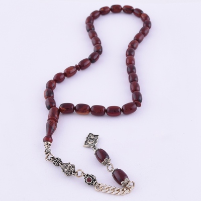 Sıkma Kehribar Kapsül Kesim Ay Yıldız Püsküllü Tesbih ELT 21 - nusnus