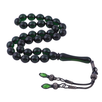 Sıkma Kehribar Tesbih 1000 Ayar Kazaz Püsküllü TBU 56 - nusnus