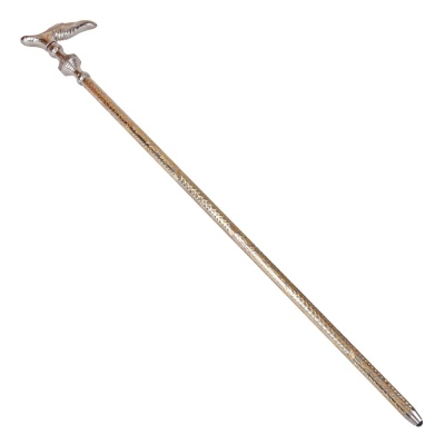 nusnus - Silver Color Copper Vulture Embroidered Walking Stick No:4