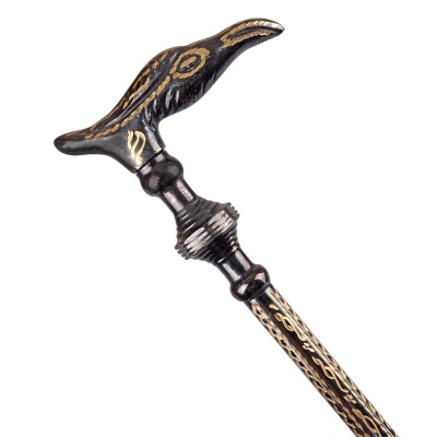 Siyah Renk Bakır Akbaba İşlemeli Baston No:2 - 2