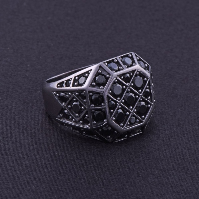 Men's Silver Ring with Black Stone 10.4 gr - 3