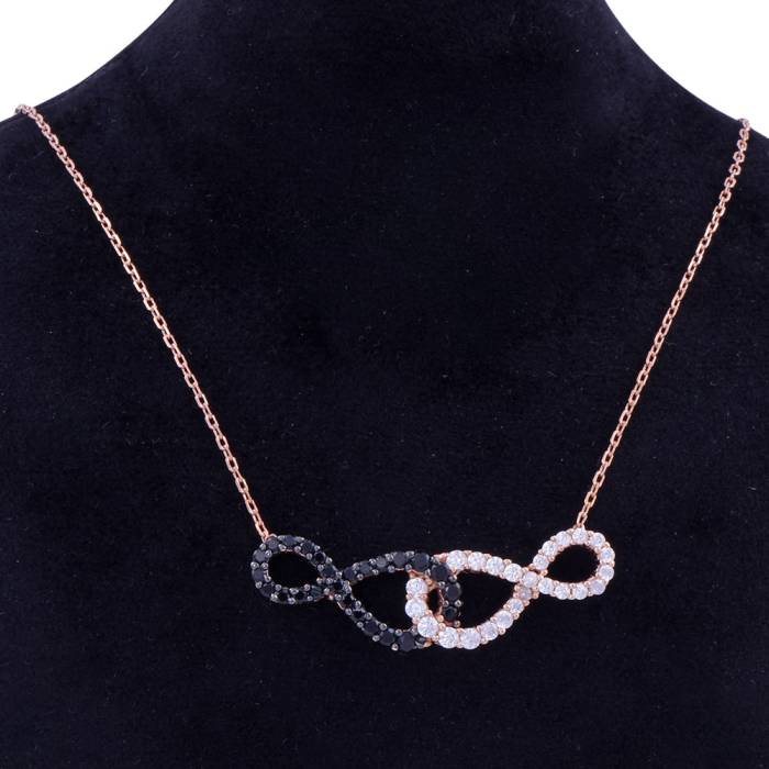 Eternity Model Row Stone Silver Women's Necklace ZRK 2160