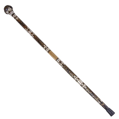 nusnus - Special Filigree and Mother of Pearl Embroidered Knob Head Walking Stick No:1