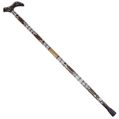 nusnus - Special Filigree and Mother of Pearl Embroidered Walking Stick No:6
