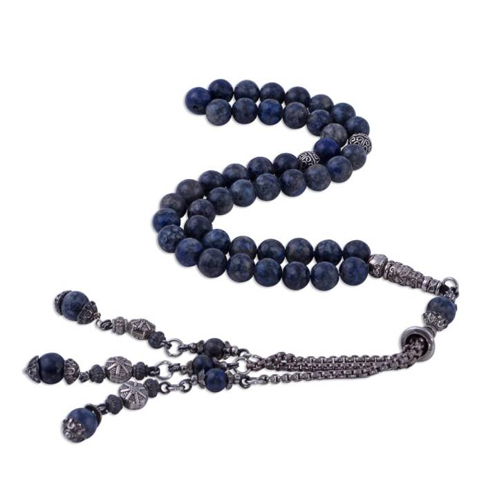 T-0848 Lapis Lazuli Stone Rosary - 1