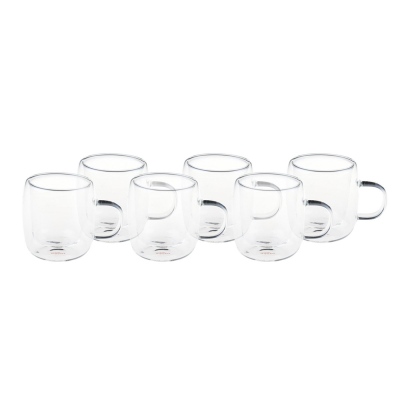 Taşev - Tasev Kiki Double Walled Coffee Cup Set for 6 Persons