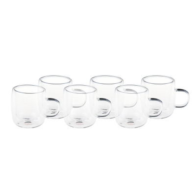 Taşev - Tasev Kiki Double Walled Coffee Cup Set for 6 Persons