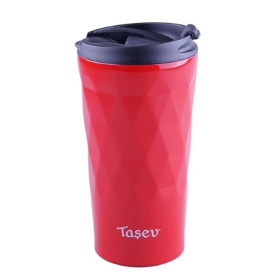 Tasev - Tasev Pira Glass Thermos Red 350 ml