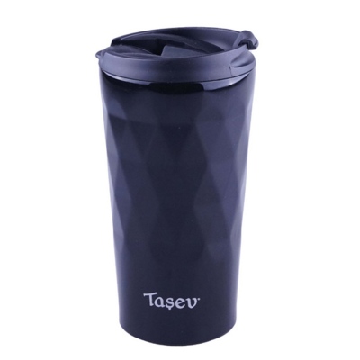 Tasev - Tasev Pira Glass Thermos Black 350 ml