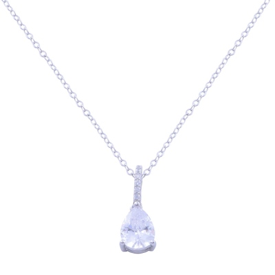 nusnus - Single Stone Drop Silver Women's Necklace ZRK 2200