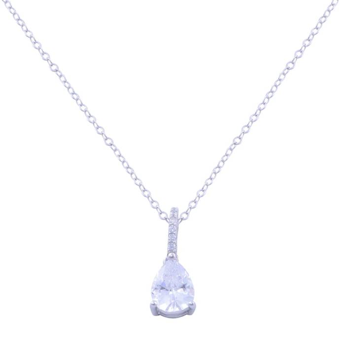 Single Stone Drop Silver Women's Necklace ZRK 2200