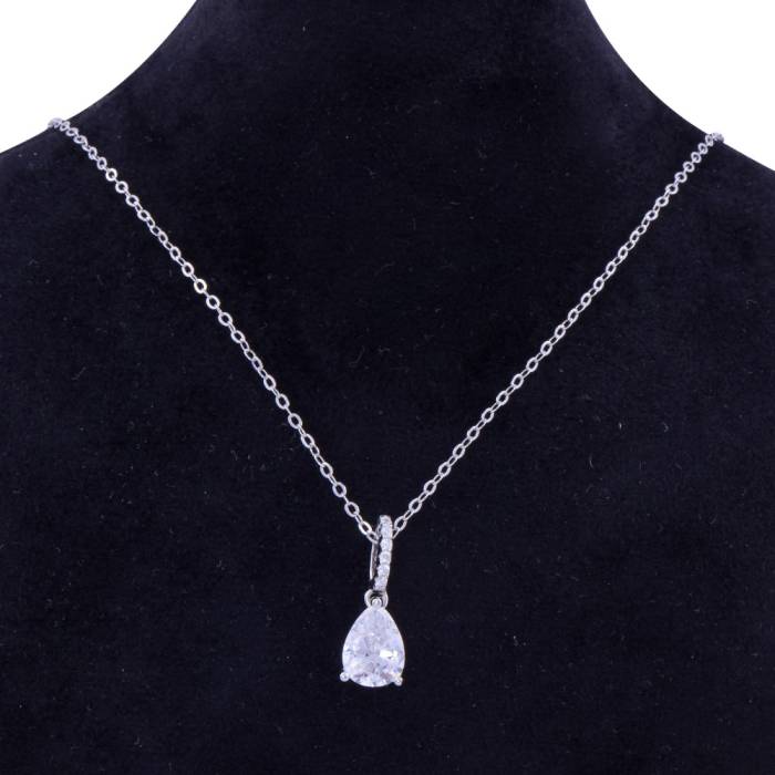 Single Stone Drop Silver Women's Necklace ZRK 2200