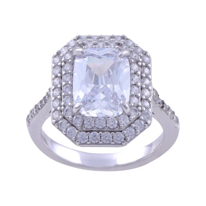 Tek Taş Gümüş Yüzük 4.9 Gr - 1