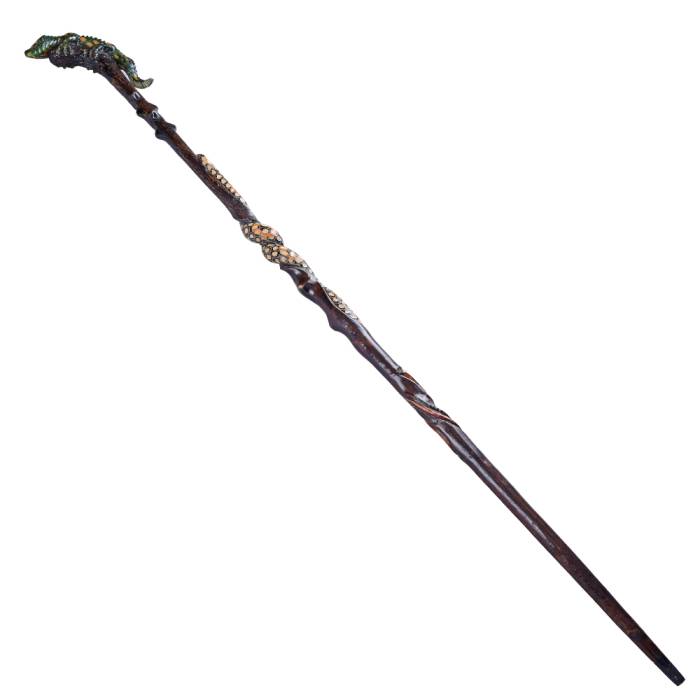 Devrek Walking Stick with Crocodile Headpiece Snake Motif No:16