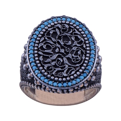 nusnus - 925 Sterling Silver Ring with Turquoise Zircon Stone