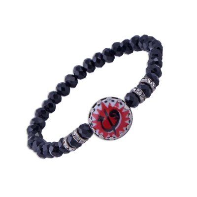 nusnus - Vav Patterned Black Colour Tile Bracelet